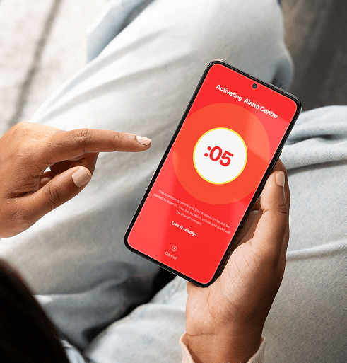 Panic alert countdown on phone