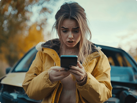 Woman looking at phone