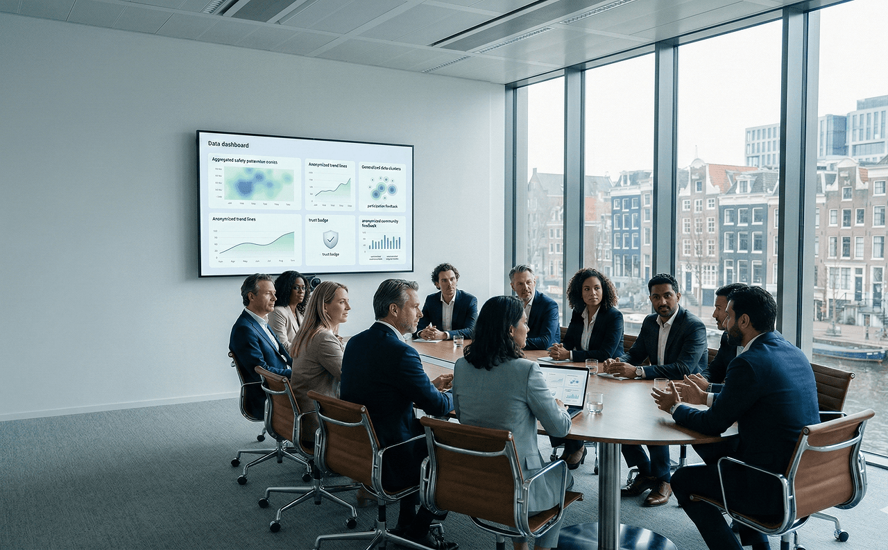 Large boardroom meeting